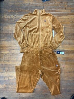Vintage 90’s Fila Velour All Brown Tracksuit Brand New With Original Tags 4XL